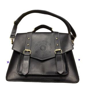 Womens ECOSUSI Retro Faux Leather Laptop Crossbody Briefcase Messenger Bags